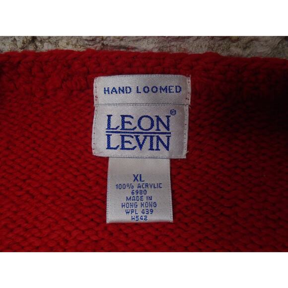 VTG Leon Levin Hand Loomed Cardigan Sweater Pink Grannycore Cottagecore Sz XL - Picture 4 of 10